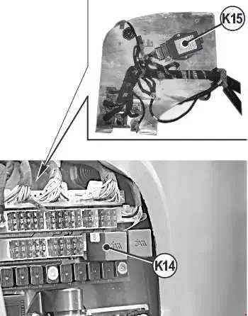 Komatsu WB93S-5 glow plug preheating relay location