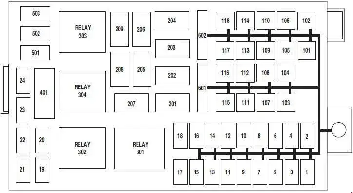 2003-2011 Lincoln Town Car - Diagram of Fuse Box