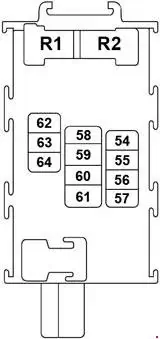 2014-2018 Nissan X-Trail - Schematic of the Fuse Panel