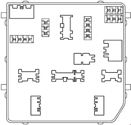 2014-2018 Nissan X-Trail - Diagram of the Fuse Box