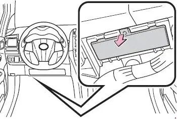 2006-2013 Toyota Corolla (E150) Location of the Fuse Panel