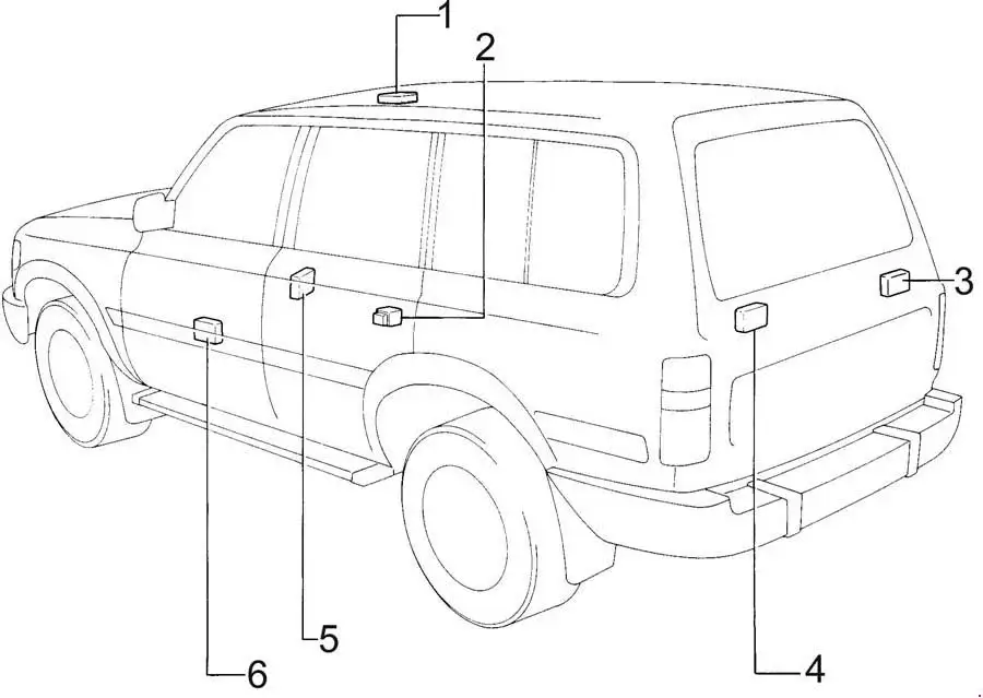 Toyota Land Cruiser 80 (1990-1997) Location of the Rear Heater Relay